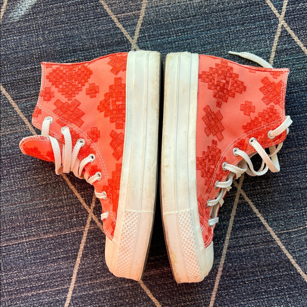 Converse all star platform hi tops women’s 9.5 embroidered - Picture 4 of 10
